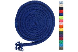 ALICE CATHERINE 5mm * 295ft Macrame Cord Natural Cotton Rope 8 Strand Braided Cotton String for Craft Knitting Thread for Wall Hanging and DIY Crafts(RB)