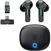 Middle Rabbit SW5 Wireless Gaming Earbuds with Mic, Compatible with PC PS5 PS4 Desktop VR, Computer Headphones, 2.4G Dongle & Bluetooth 5.4 Dual-Mode, 4 Built-in Microphones, 20ms Low Latency