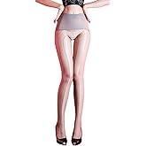 SSQKYZCSYZ Shiny Pantyhose for Women Oil Shiny Sheer Tights High Waist Stockings 0 Denier 360°Seamless Gloss Nylons Pantyhose