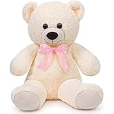 Sausudols Teddy Bear Stuffed Animal 24'' Small Teddy Bear Plush Toy Gift for Valentine Christmas Birthday White