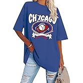 Oversized Baseball Shirt for Women Game Day Shirt Team Graphic Tshirt Casual Short Sleeve Tee Tops