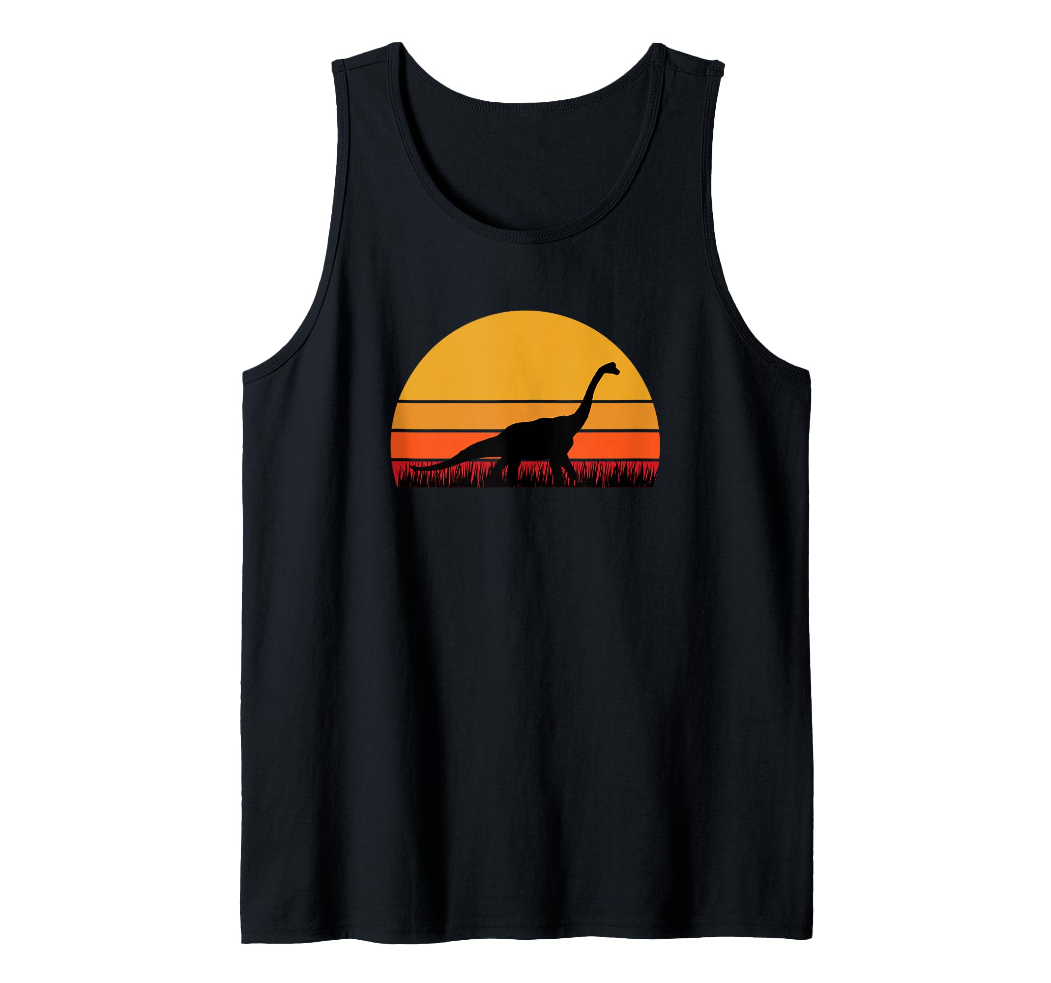 Brontosaurus Dinosaur Dino Museum Retro Orange Cute Tank Top