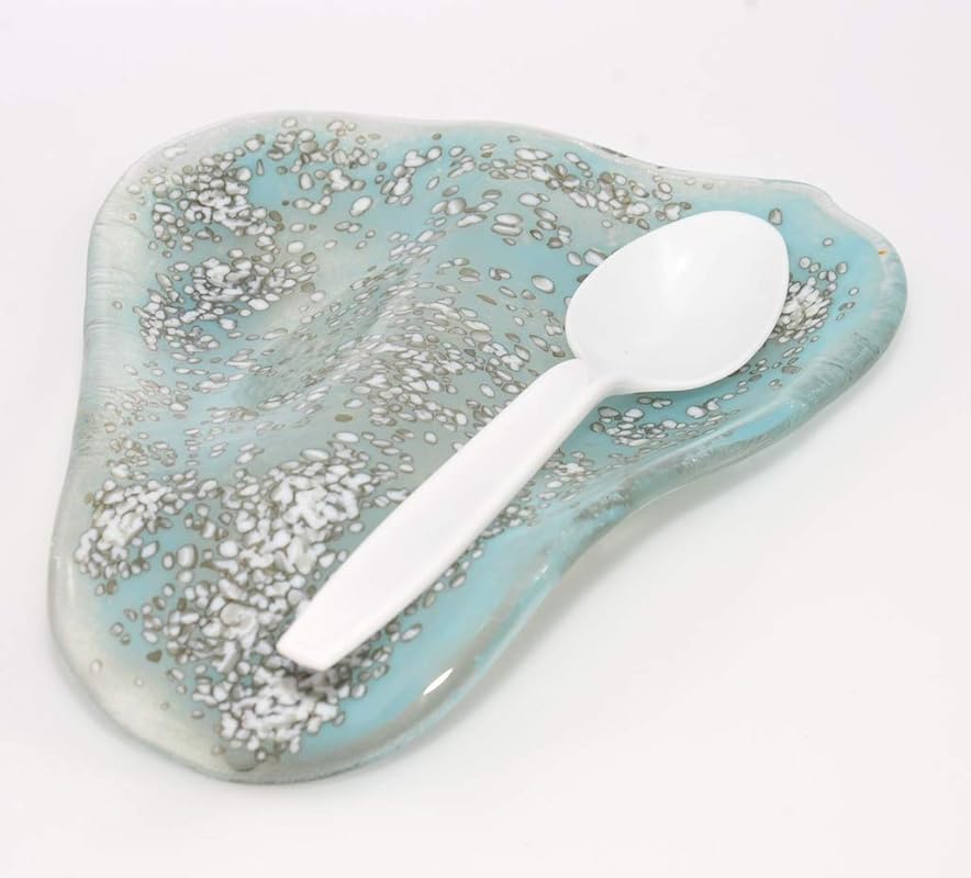 Fused Glass Spoon Rest Handmade