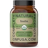 Organic Inulin Capsules 520mg - Organic Inulin Powder Fiber from Jerusalem Artichoke, Prebiotic Fiber Support for Gut Digestion, Clean Plant Based Formula, Vegan Non GMO, 100 Capsules Made in USA