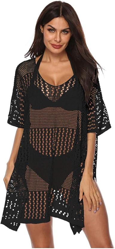 ladies black beach cover up