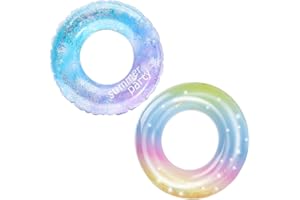 Audaisyly Children Swimming Ring, Inflatable Pool Floats Swim Tube Raft Toy with Fruits Mermaid Decorations Summer Water Fun Lounge Beach Lake Party Supplies for Kids