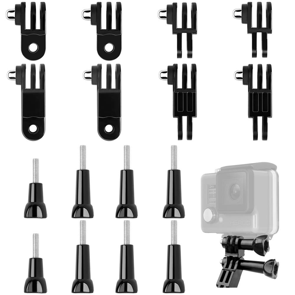 Dadabig 16 PCS 3-Way Pivot Arm Assembly Extension Kit, 3 Way Adjustable Pivot Arm Extension Thumb Knob Buckle Clip Basic Mount for GoPro Hero SJCAM and Sports Camera, Black