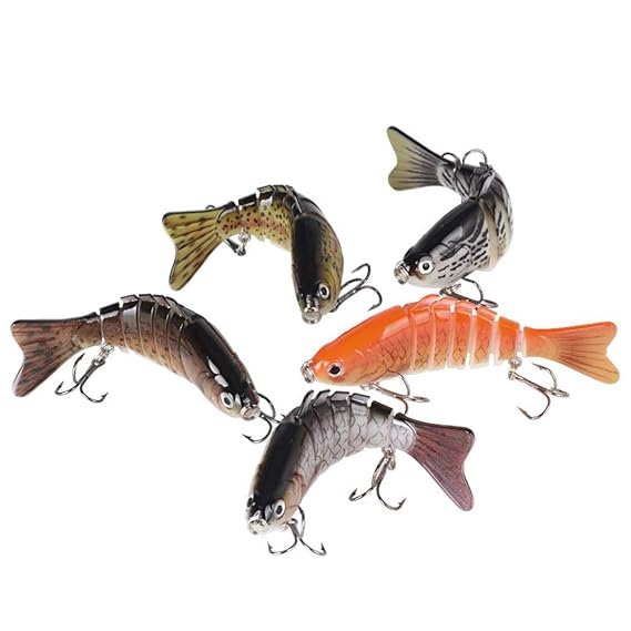 BUONDAC 5 STK Kunstköder Set (ca. 100mm / 16g je Köder) für Barsch Hecht Forelle künstlich Angelköder Angeln Fischköder Meere