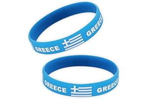 2 PCS Greece Flag Bracelet,Greek Silicone Wristband,Decor for Sport Parade Party