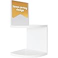 Kiera Grace Priva Floating Decorative Wall Mounted Corner Shelves for Home, Room, Office, 7.75", Set of 2, White, 2 Pack