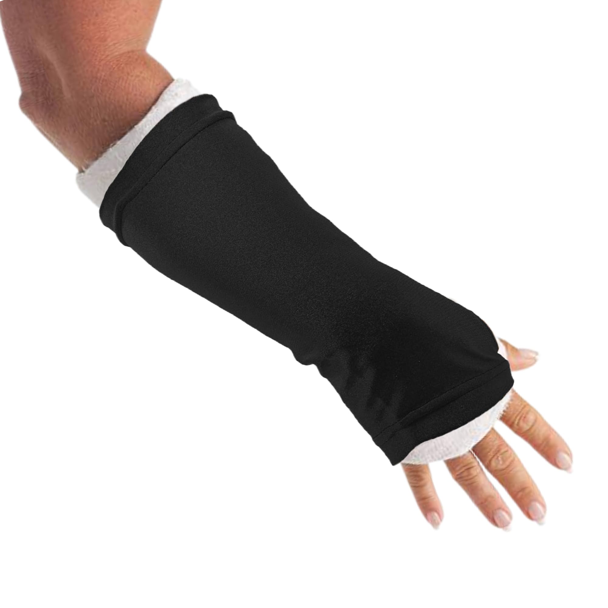 Arm Cast Sleeve Cover | Protects Arm Cast and Aids in Keeping your Cast Clean. Cast Protectors for Wrist Casts and Dressings, Plaster Cast Protector. (Black, L)