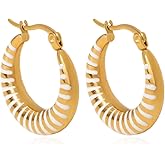 TaYolnFaSo Chunky Enamel Hoop Earrings for Women 18K Gold Plated Colorful Huggie Earrings Enamel Jewelry Valentine's Day Gift for Girlfriend Wife