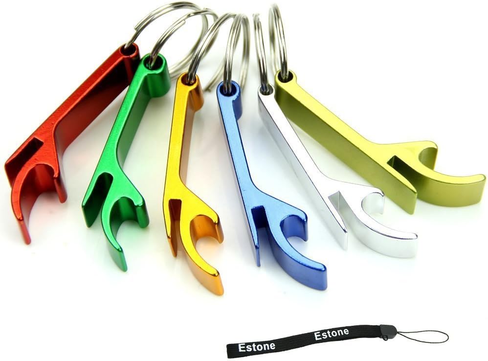 Flyyfree Schlüsselanhänger, 5 Stück, mit Flaschenöffner, klein, Schlüsselanhänger mit Ring