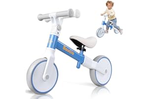 BAUTIA Balance Bike for 2 Year Old, Adjustable Seat & Handlebar, Age18 Months to 5 Years Old, No-Pedal Training Bike Toddler Push Bicycle First Gifts-Blue