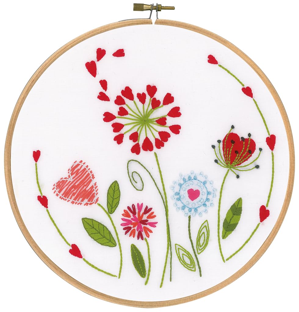 Vervaco kit with Embroidery Hoop predetermined, Cotton, Multicoloured, ca. 20 x 20 cm / 8" x 8"