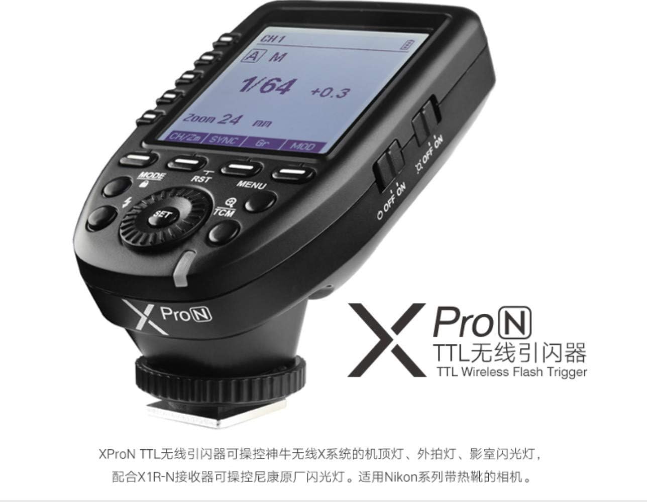 Godox XPro-N TTL Wireless Flash Trigger for Nikon,1/8000s High-Speed-Sync,5 Dedicated Group Bottons and 11 Customizable Functions (XPro-N Transmitter Compatible with Nikon) - Image 3