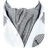 HISDERN Ascot Ties for Men Paisley Cravat Tie and Pocket Square Set Floral Mens Ascot Scarf Handkerchief Wedding Party