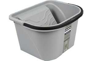 Restaurantware Paint Pail 448-fl oz Durable 1 Painter's Pail Comfortable Handle Wavy Grid Gray Plastic Washable Bucket for Ro