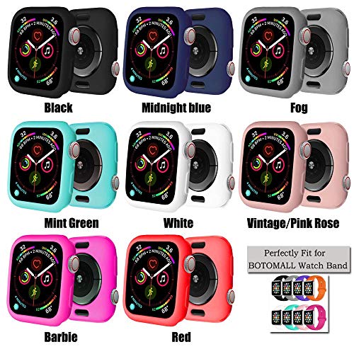 BOTOMALL for IWatch Case 38mm 42mm 40mm 44mm Premium Soft Flexible TPU Thin Lightweight Protective Bumper Cover Screen Protector for Smartwatch Series 5 Series 4 3 2(Colorful,40MM Series 4/5)