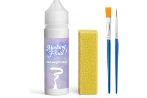 1DFAUL 60ml Masking Fluid for Watercolor Painting, Art Watercolor Masking Fluid Precise White Space, Easy Peel-Off, Water Based Latex, for Artists, Beginners, DIY Canvas Protection (White)