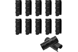 Kyuionty 12PCS Greenhouse Clamps Clips, 1-1/4 Inch Garden Buildings Tube Clips Plastic Pipe Clamps for Greenhouse Film, Sunshade Nets, Gardening (Black)
