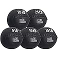 Fitness First Soft Wall Ball, 5-25 LBS, Durable Reinforced for Core Strength Building, Cardio