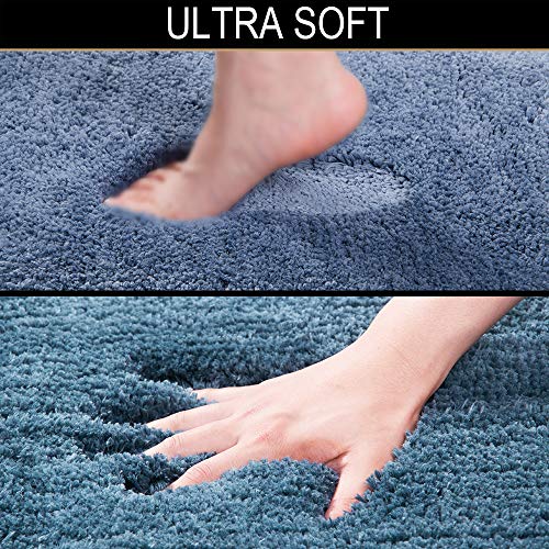 Walensee Bathroom Rug Non Slip Bath Mat for Bathroom (16 x 24, Blue