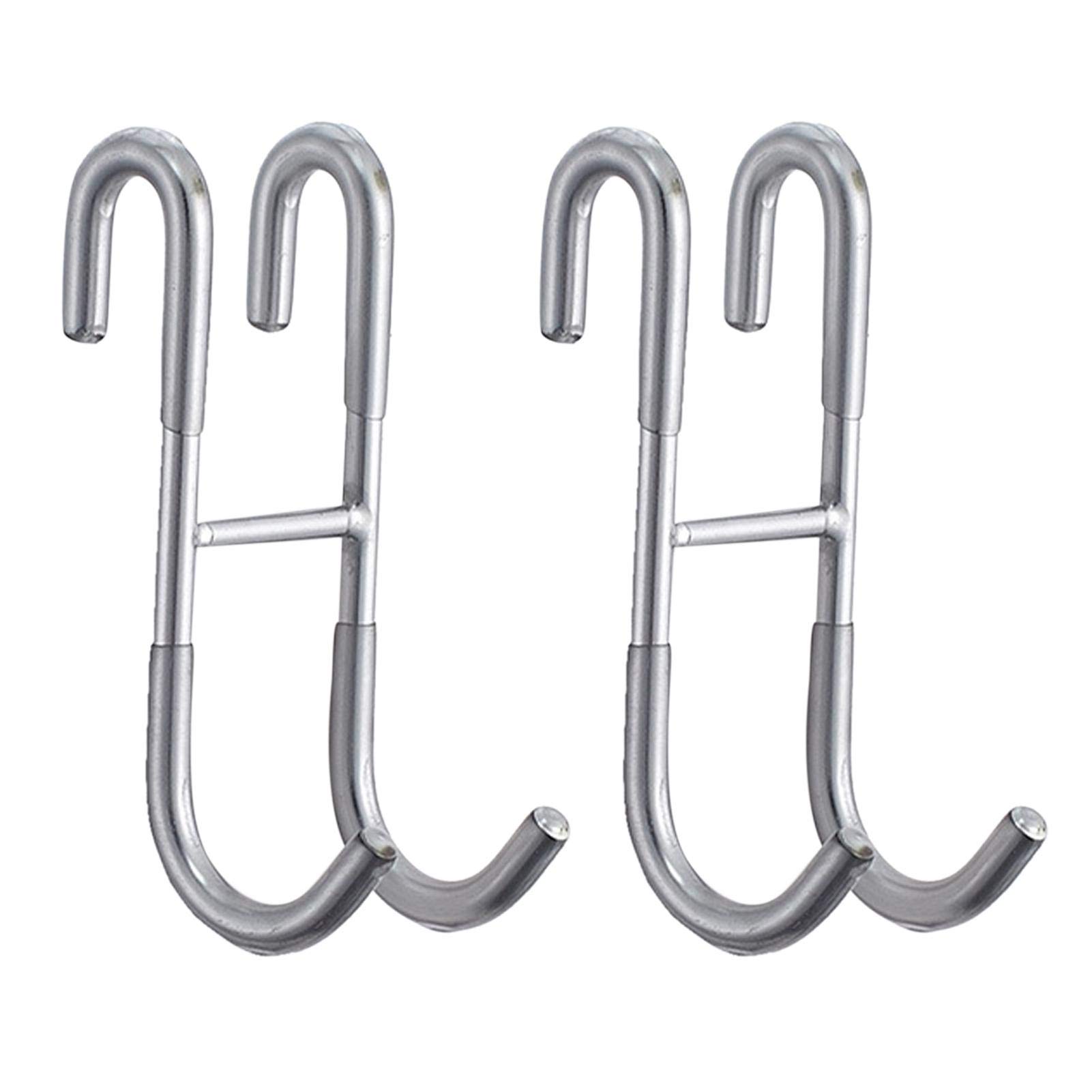 2 Pcs Shower Door Hook, Shower Squeegee Hooks Holder with Hook Bathroom Brushes Hook, S Shaped Punch Free Bath Towel Hooks for Shower Squeegee, Towels, Clothes, Bathroom Brushes