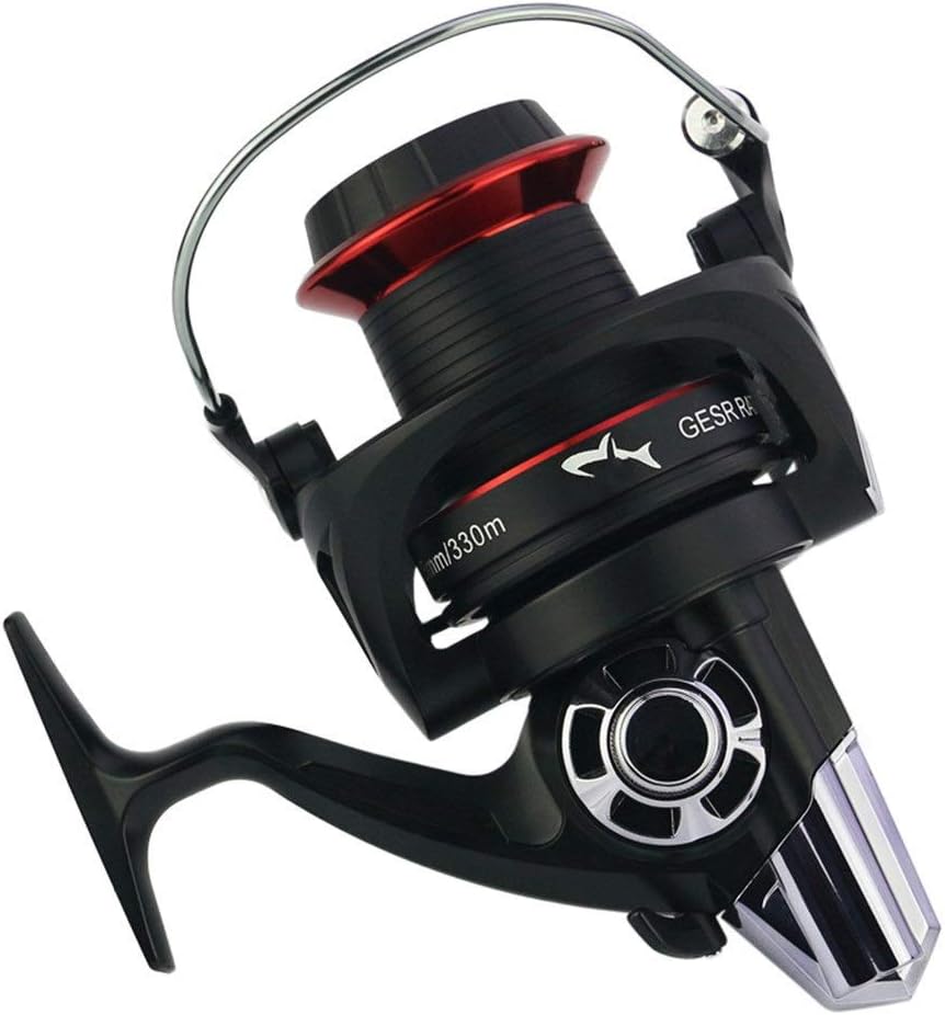 Vobajf Spinning Reels Fishing Reel with 14+1 BB Freshwater Saltwater Gear Ratio 4.1:1 Left Right Interchangeable Reel for Saltwater or Freshwater (Color : Black, Size : 10000)