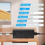 inShareplus 12V 10A 120W LED Power Supply UK Plug 100-240V AC to 12V DC view 6