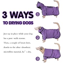 DOZCA Pet Bath Robe Dog Bathrobe Towels for Drying