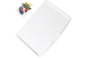 Dish Drain Board, Non-Slip Dish Drainer Mat, 18x12 Drain Boards for Kitchen Counter for Pots Pans Glass Bowls Fruit Vegetable