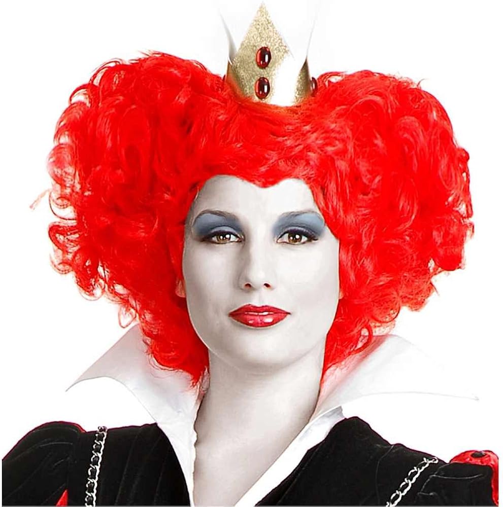 Amazon Com Charades Red Queen Of Hearts Wig Costume Accessory Alice In Wonderland Clothing