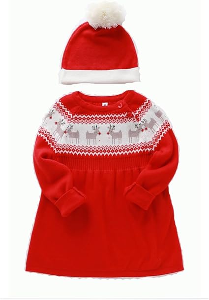 Amazon Co Jp Coco1ya ココイチヤ クリスマス 子供服 キッズ セーター おしゃれ レッド 暖かい 保温 秋冬 人気 厚着 プレゼント 80cm ベビー マタニティ