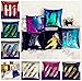 Magic Reversible Mermaid Sequin Cushion Cover Glitter Throw Pillow Case Decor (40×40 cm, Black+Gold)