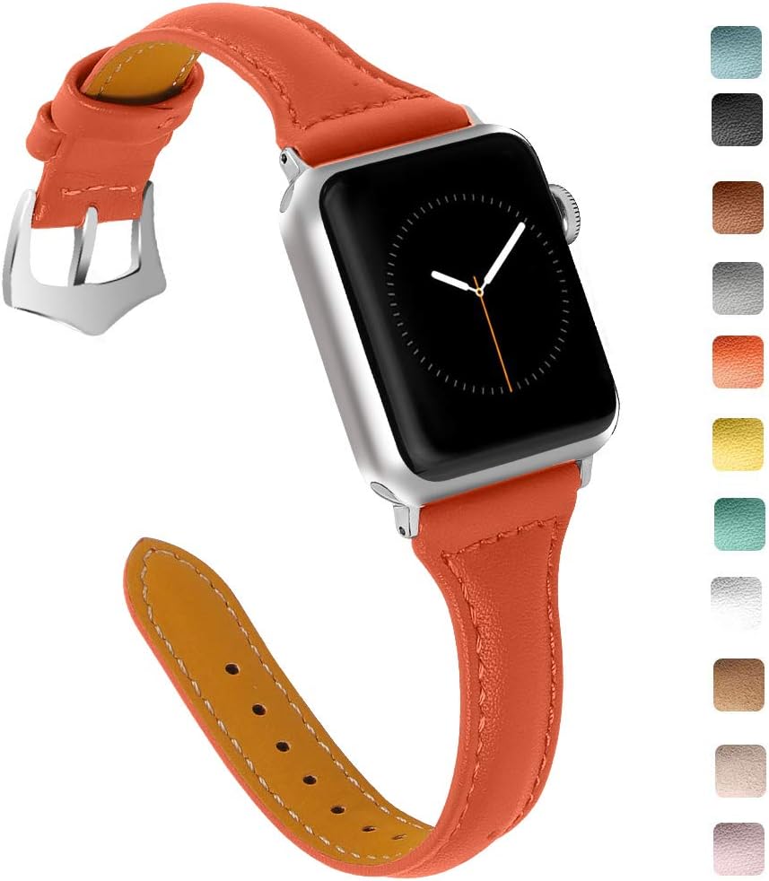 OULUCCI Leather Bands Compatible Apple Watch Bands For Women 38mm 40mm 41mm 42mm 44mm 45mm 46mm 49mm, Top Grain Leather iWatch Bands For Women SE SE2 Series 10 9 8 7 6 5 4 3 2 1