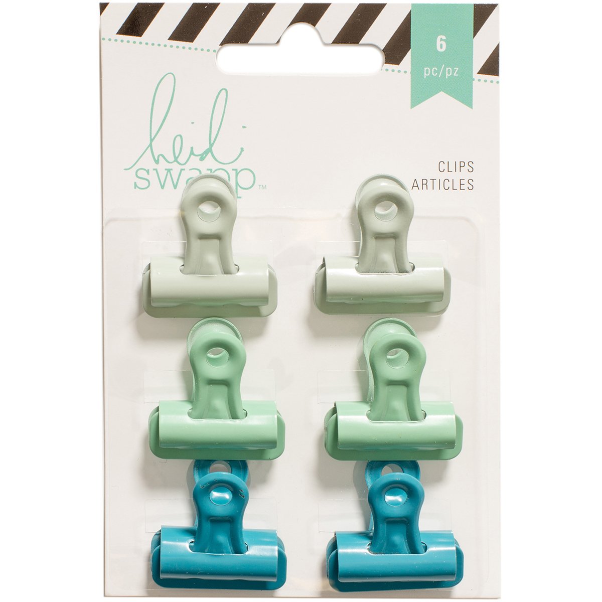 American Crafts Heidi Swapp Bulldog Clips 1-inch Greens, Acrylic, Multicolour, 1.9x7.62x11.43 cm
