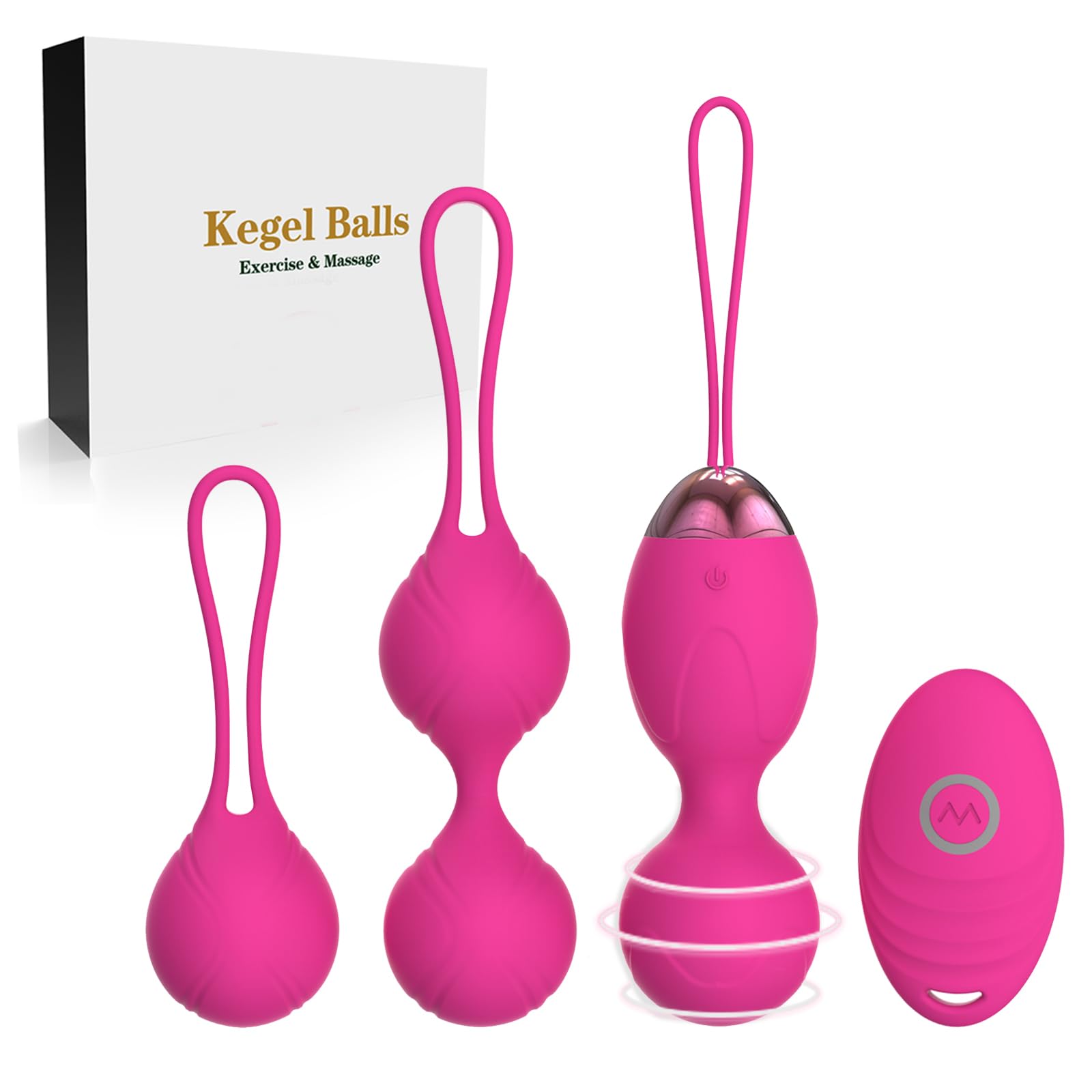 Kegal Balls Exercise Weight for Female, Doctor Recommended:for Pelvic Floor Tightening & Strengthen Bladder Control & Prevent Prolapse - for Beginners to Advanced (Rose)