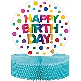 Creative Converting Metallic Rainbow Birthday Honeycomb Centerpiece