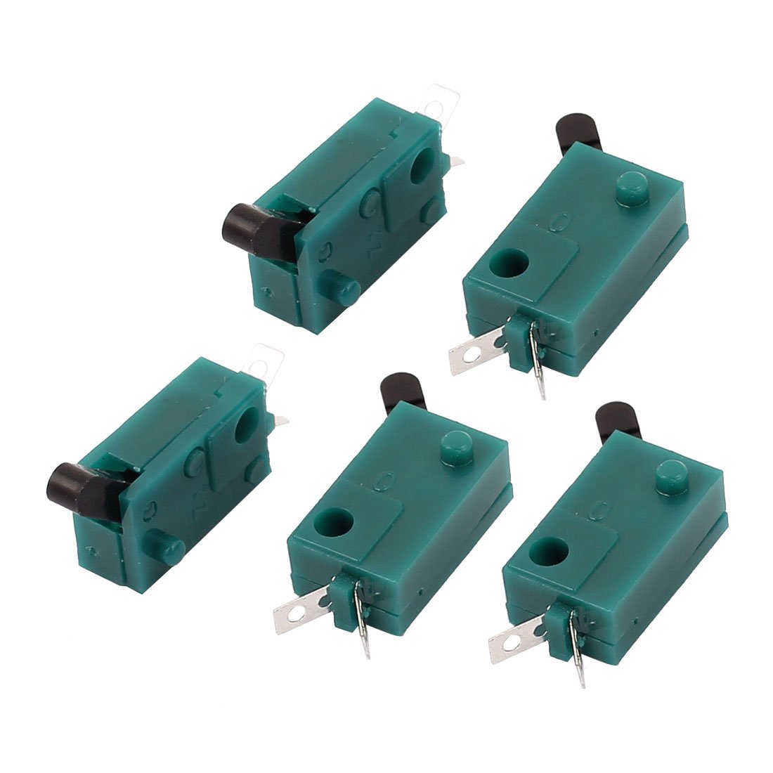 sourcing map 5 Pcs DC 50V 1A SPST Momentary Micro Miniature Switch Green for Camera