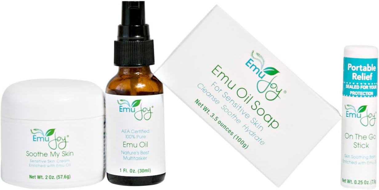 Emu Joy Soothe My Rash Kit for Eczema Psoriasis LIchen Sclerosus Rosacea Dermatitis - Natural Organic Relief for Irritated Skin: Health & Personal Care
