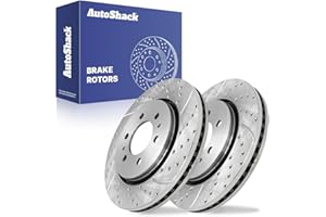 AUTO SHACK AutoShack 13.78" (350 mm) Front Vented Drilled & Slotted Brake Rotors Coated Replacement for 2010-2020 Ford F-150 2007-2021 Ford Expedition Silver Zinc Coated 2-PC Set SilverShield Pro