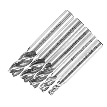 Yosoo 5Stk HSS CNC Drehmaschine geraden Schaft 4 Flöte End Mill Fräser Drill Bit erzeugen 4/6/8/10/12 mm