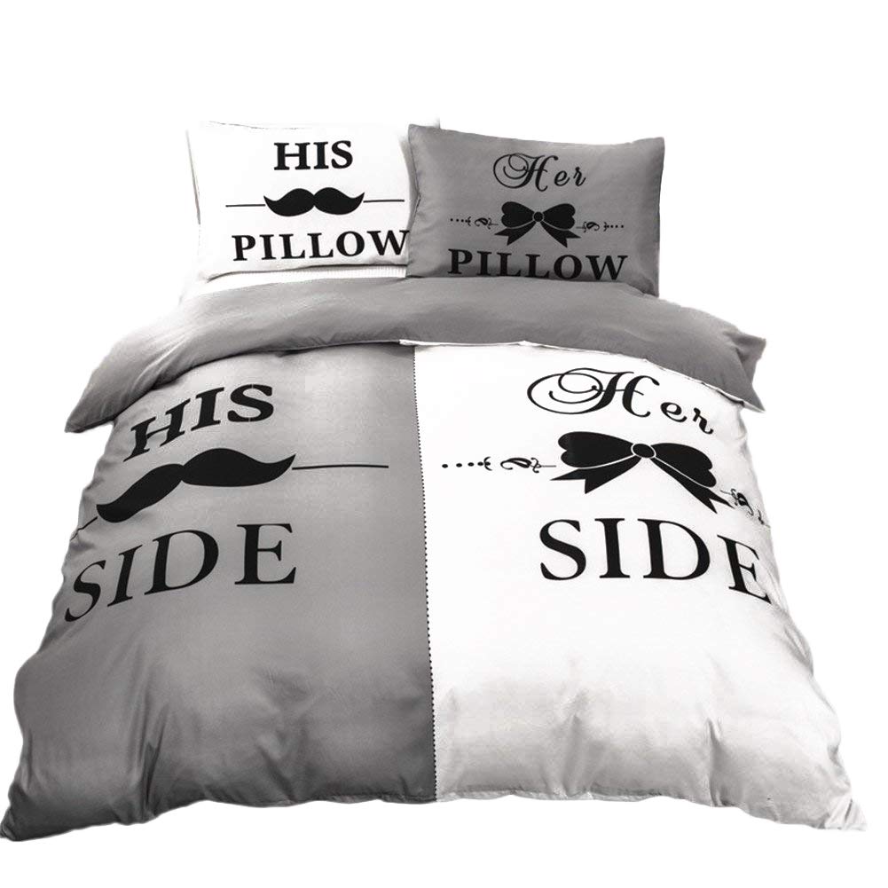 Shamdon Home Collection Her Side His Side 3pcs Duvet Cover Set Couple Bedding Set Include Duvet Cover With Pillowcases Buy Online In Jamaica At Jamaica Desertcart Com Productid 75507389