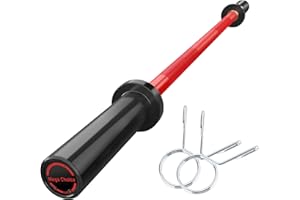 4FT Olympic Barbell Bar, 500LB Weight Capacity for Strength Training, Fits 2" Standard Plates, Straight Barbell Bars