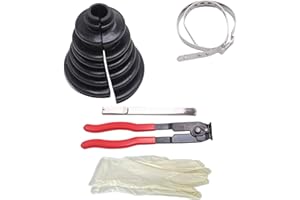 TAKPART Universal Split CV Joint Boot Kit Universal CV Boot Kit Split Joint Gaiter Stretchable Replacement Compatible for Shafts 19-35MM and CV Joints 56-110MM, Including Fitting Pliers