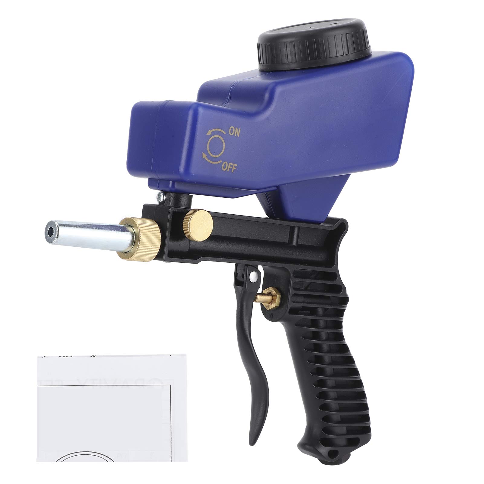 Sandblasting Gun, Small Car Sandblaster Gravity Type Sandblasting Gun Portable Sandblaster Handheld for Car Automobile Supplies(Blue)