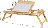 SONGMICS Bamboo Laptop Desk Foldable Bed Table 5 Angles 72x21-29x35 cm view 6