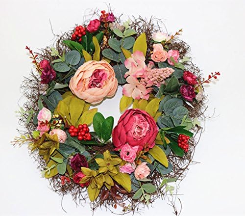 SIncek Decorative Seasonal Front Door Wreath Handcrafted Wreath for Outdoor Display in Fall, Winter, Spring, and Summer