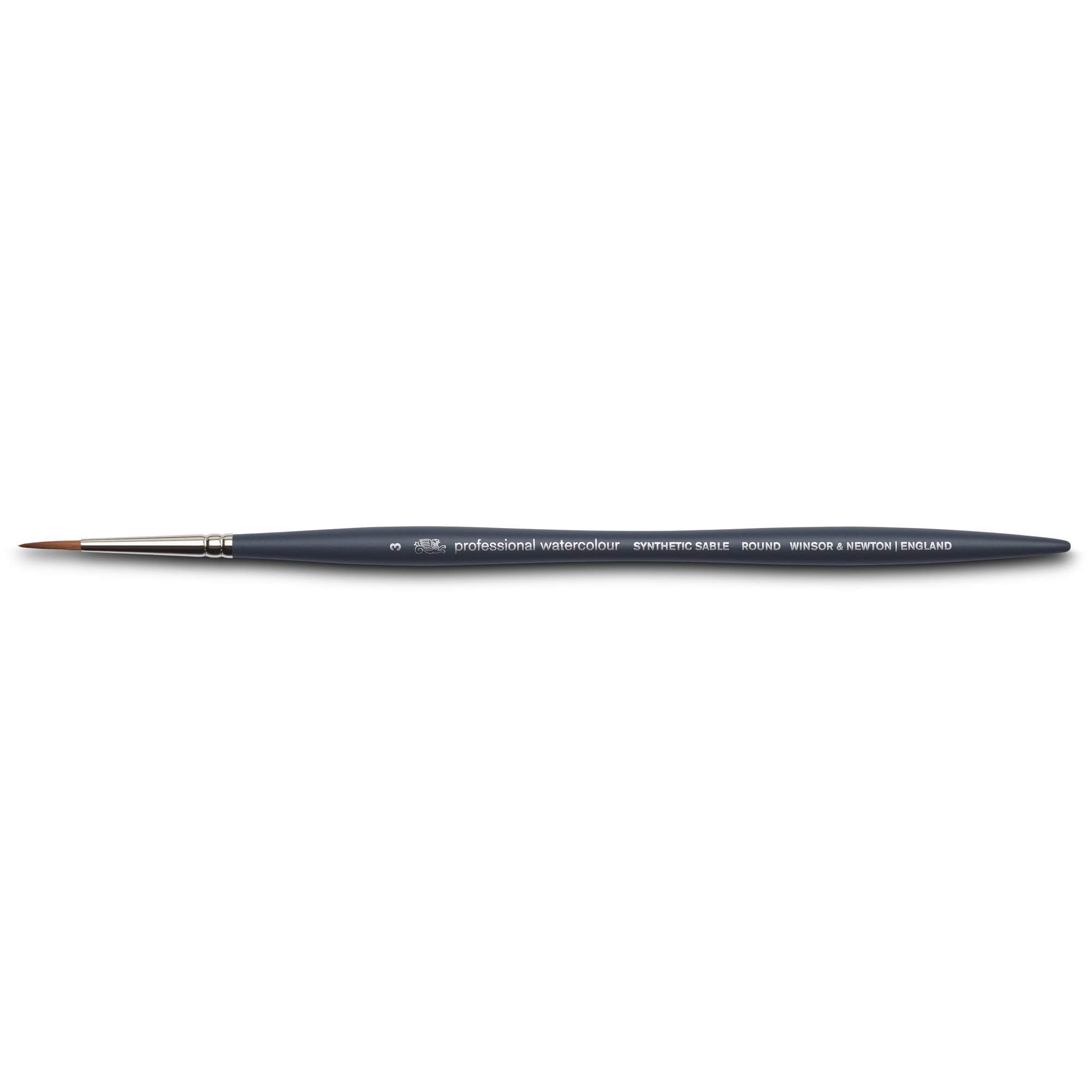 Winsor & Newton 5011103 Professional Watercolour Brush, Painting Brush for Watercolours with Synthetic Fibres, Ergonomic Handle, Durable & Dimensionally Stable, Short Handle, Round Brush No. 3